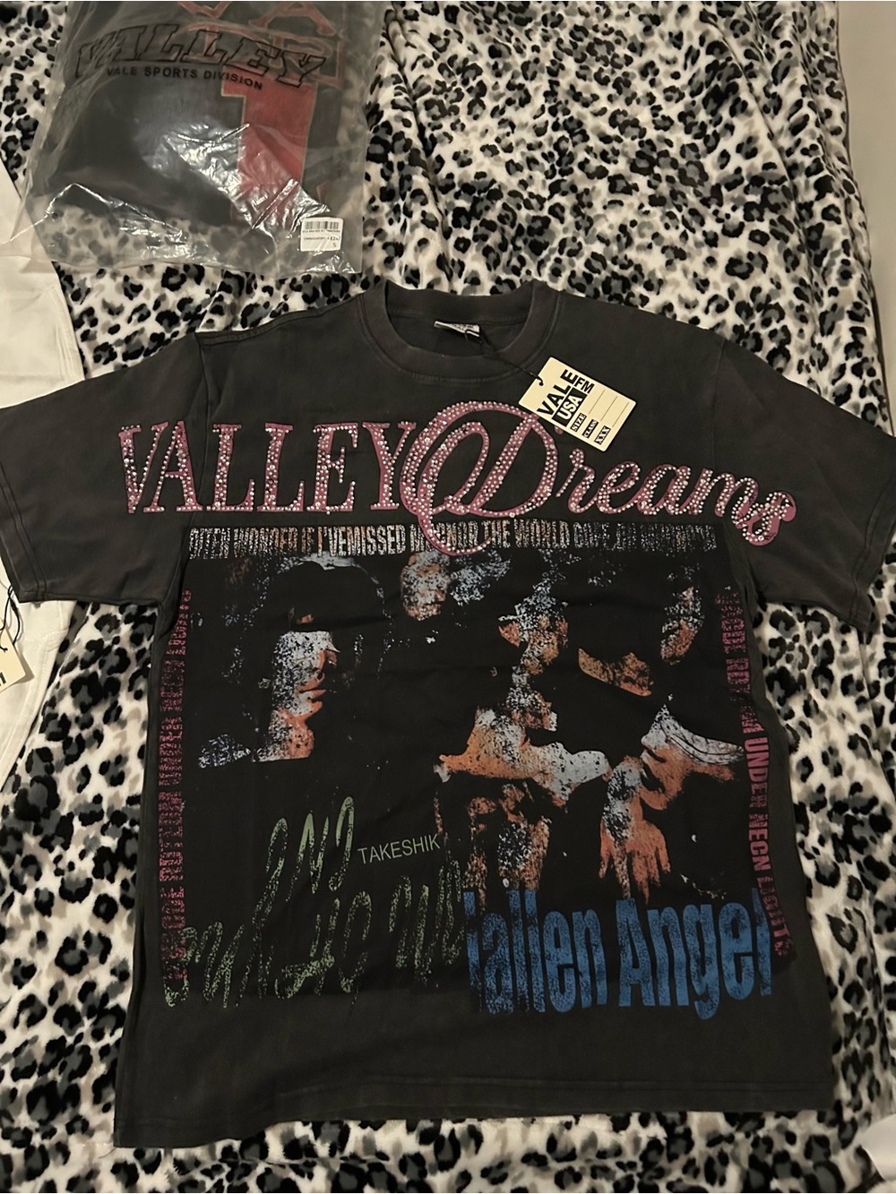 Valley Dreams Graphic Tee - Black bedazzled box cut tee
